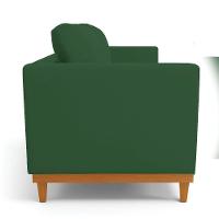 Sofá 03 Lugares Juliette Veludo Base Madeira Castanho Verde - 6