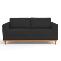 Sofá 03 Lugares Juliette Veludo Base Madeira Castanho Preto - 7