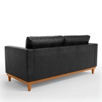 Sofá 03 Lugares Julietteano Base Madeira Castanho Preto - 5