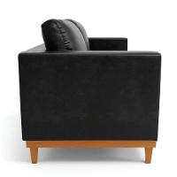 Sofá 03 Lugares Julietteano Base Madeira Castanho Preto - 6