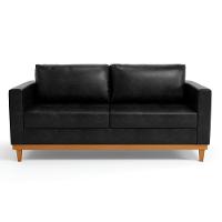 Sofá 03 Lugares Julietteano Base Madeira Castanho Preto - 7