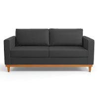 Sofá 03 Lugares Julietteino Base Madeira Castanho Preto - 7