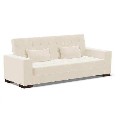Sofá Cama 02 Lugares Lisboa Veludo - D'Rossi Cor Bege