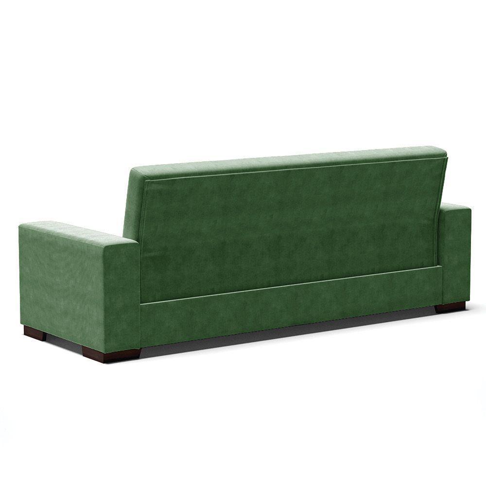 Sofá Cama 02 Lugares Lisboa Suede Pés De Madeira Cor Verde - 5