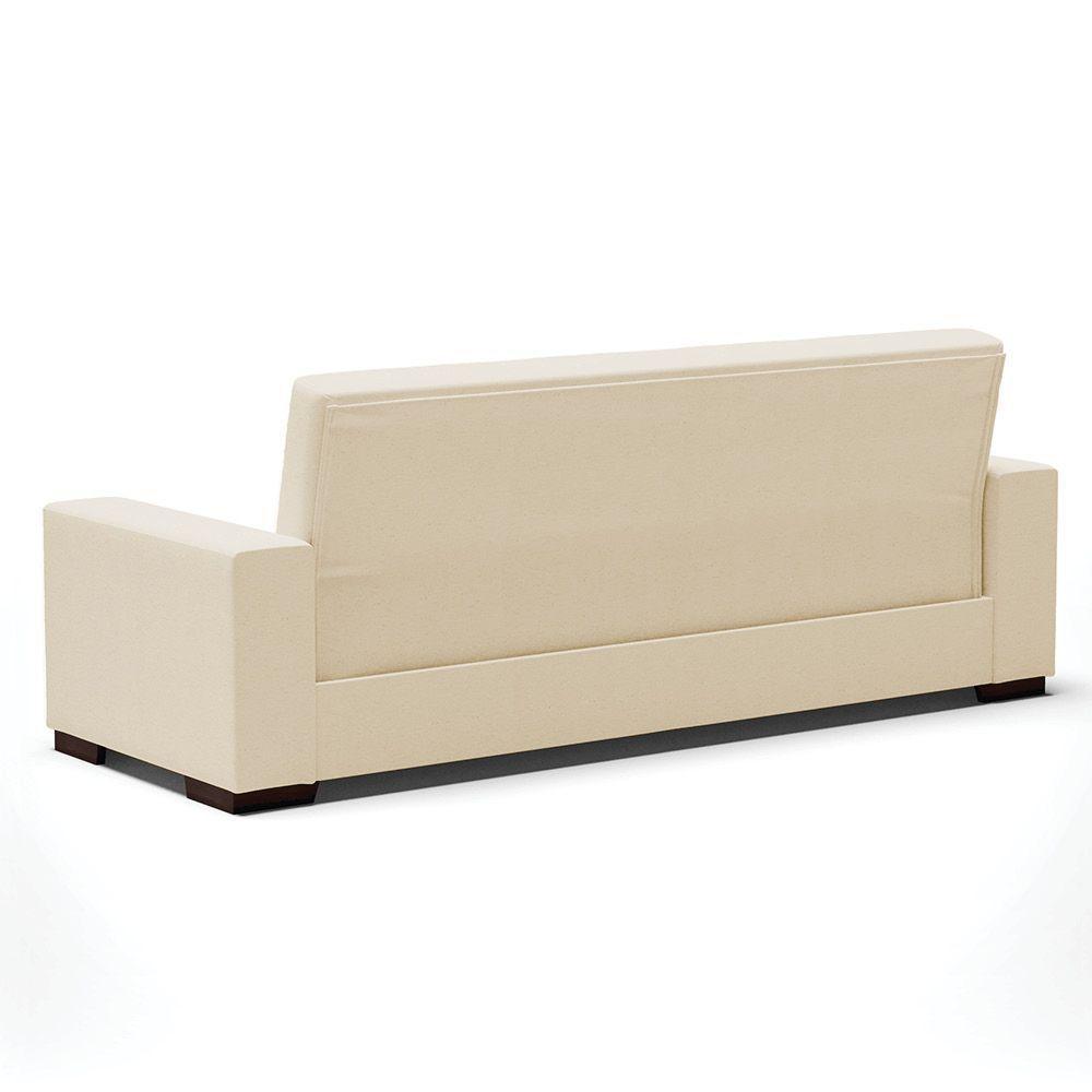 Sofá Cama 02 Lugares Lisboa Linho - D'Rossi Cor A19 Bege - 5