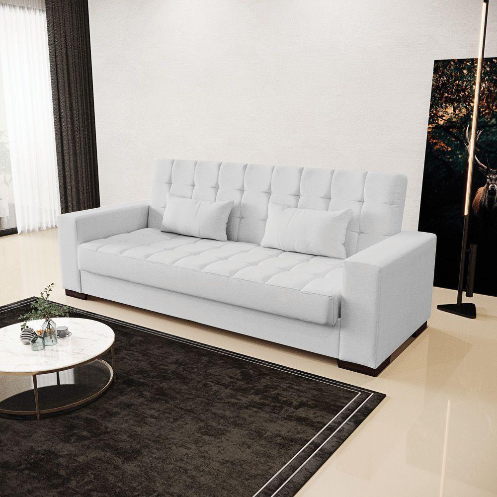 Sofá Cama 02 Lugares Lisboa Linho - D'Rossi Cor A05 Cinza - 8