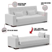Sofá Cama 02 Lugares Lisboa Linho - D'Rossi Cor A05 Cinza - 2