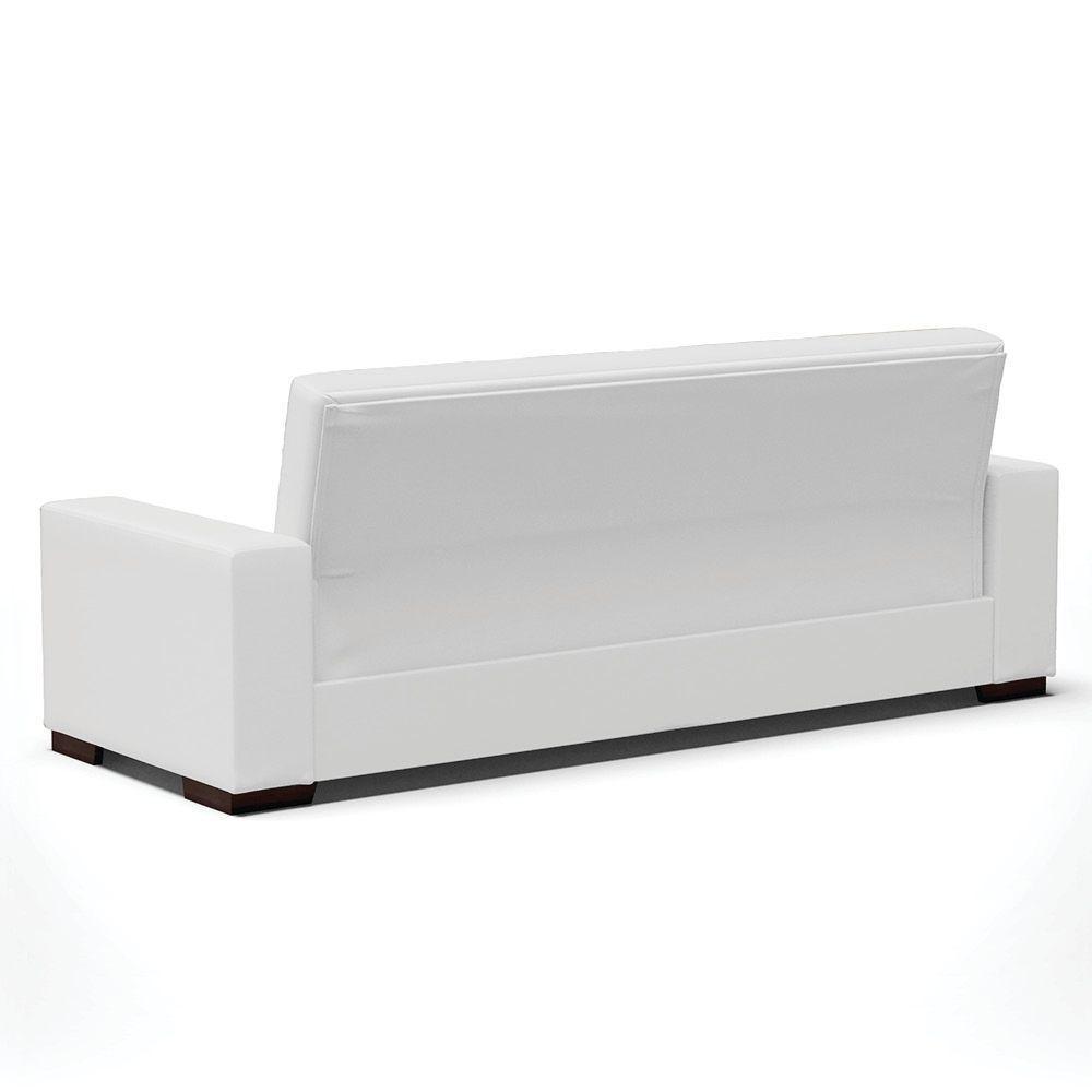 Sofá Cama 02 Lugares Lisboa Corino - D'Rossi Cor Branco - 5