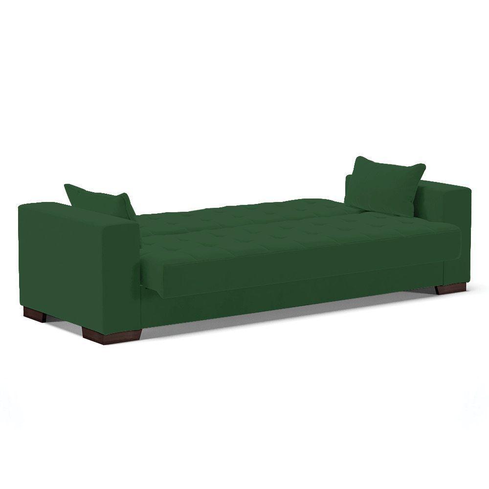Sofá Cama 02 Lugares Lisboa Veludo - D'Rossi Cor Verde - 6