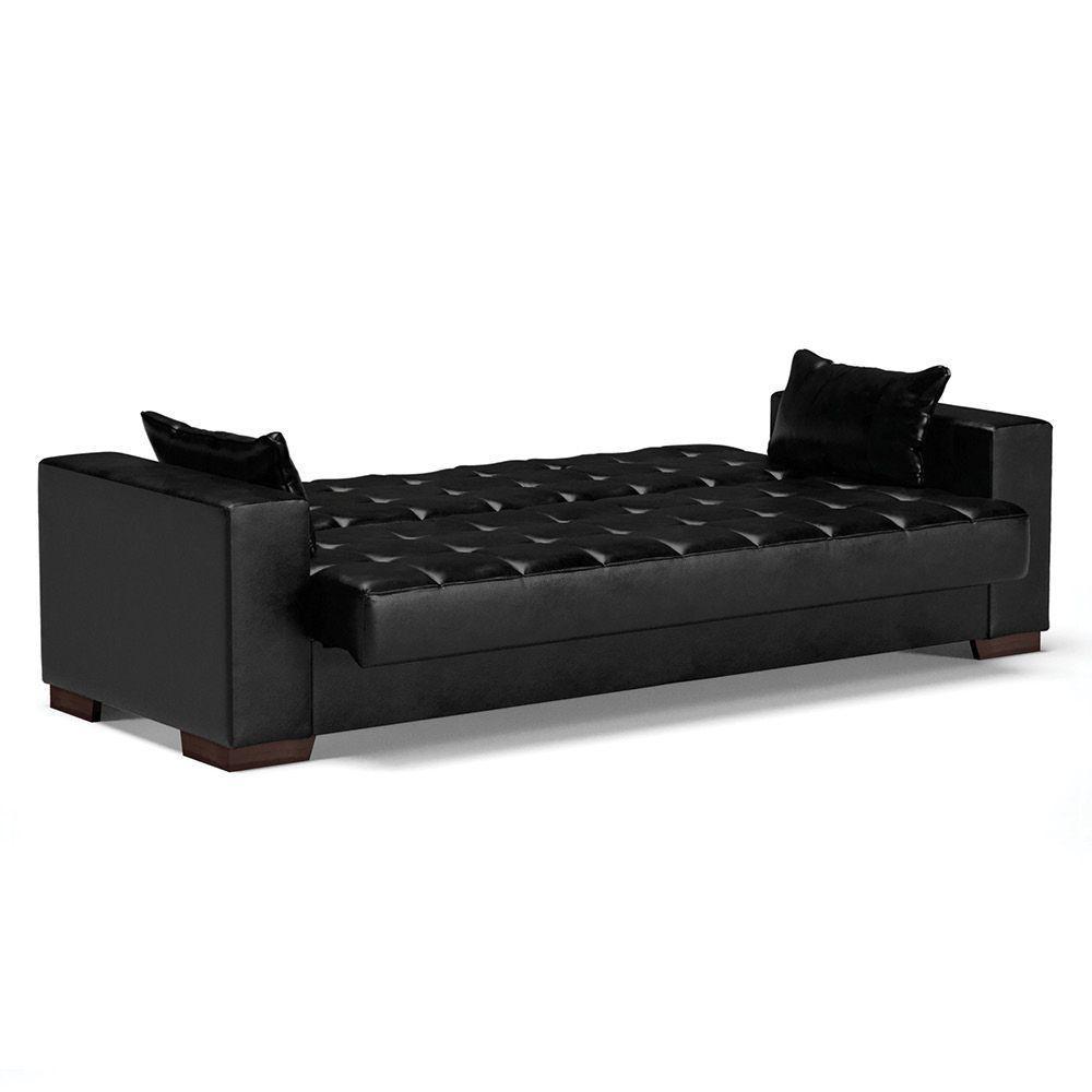 Sofá Cama 02 Lugares Lisboa Corano - D'Rossi Cor Preto - 4