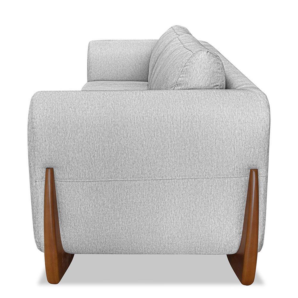 Sofá 2 Lugares 1,80m Lottus Pés Castanho-Pallazio Cinza - 4