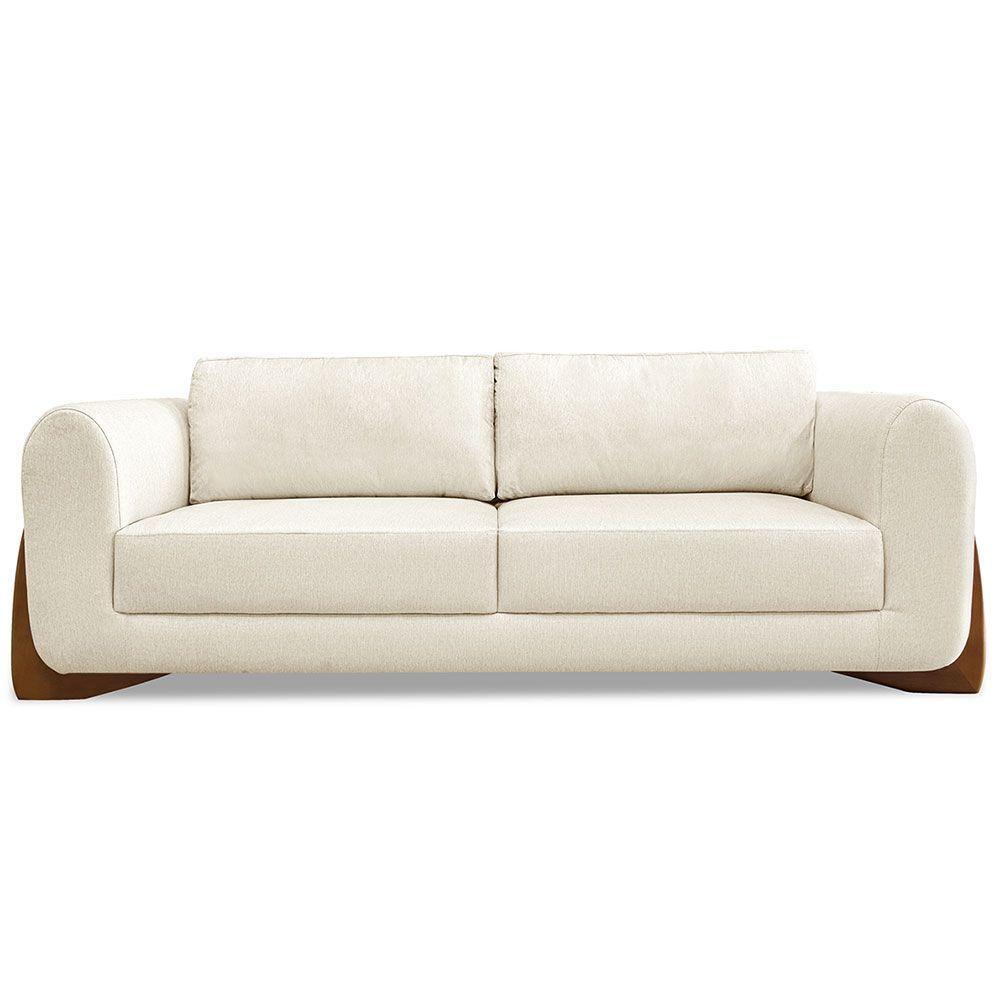 Sofá 2 Lugares 1,80m Lottus Pés Castanho-Pallazio Natural - 7