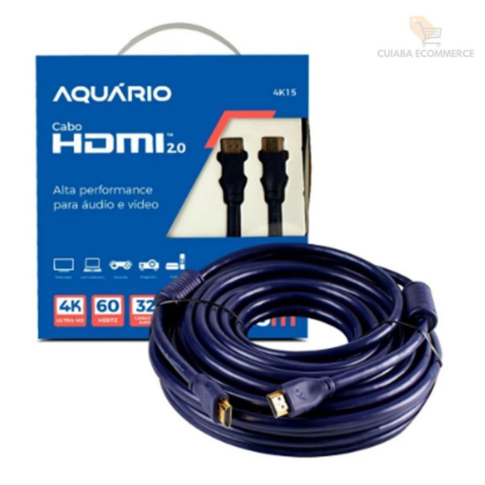 Cabo Hdmi 2.0 4K 15M Conectores Folheados P/ Tv - 2