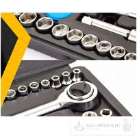 Kit 129 Peças C/ Maleta - Soquete 40 Peças Precisos