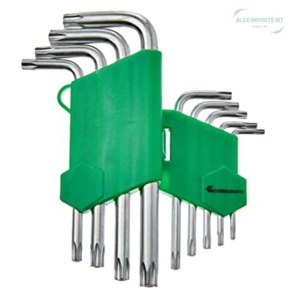 Kit Ferramenta Jogo 9 Chaves Hexalobular Aço Cromo - 2