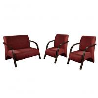 Conjunto Poltronas Vênus Braço Madeira Bordô - 1