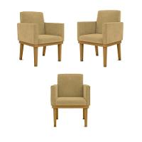 Kit 03 Poltronas Base Reforçada Sala Quarta capuccino - 1