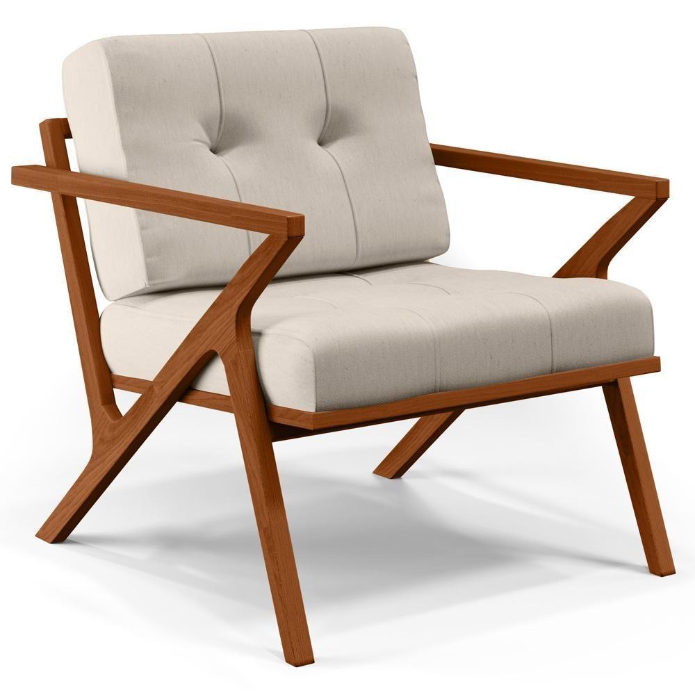 Kit 02 Poltronas Com Cintas De Corano Laís B04 Linho Cru - 8