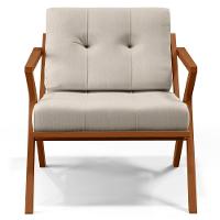 Kit 02 Poltronas Com Cintas De Corano Laís B04 Linho Cru - 5