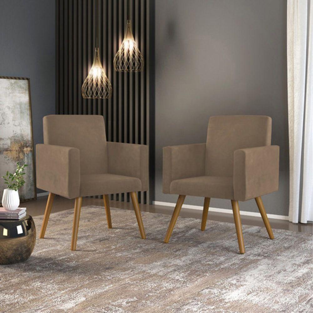 Kit 06 Poltronas Sala, Quarto, Escritorio capuccino - 6