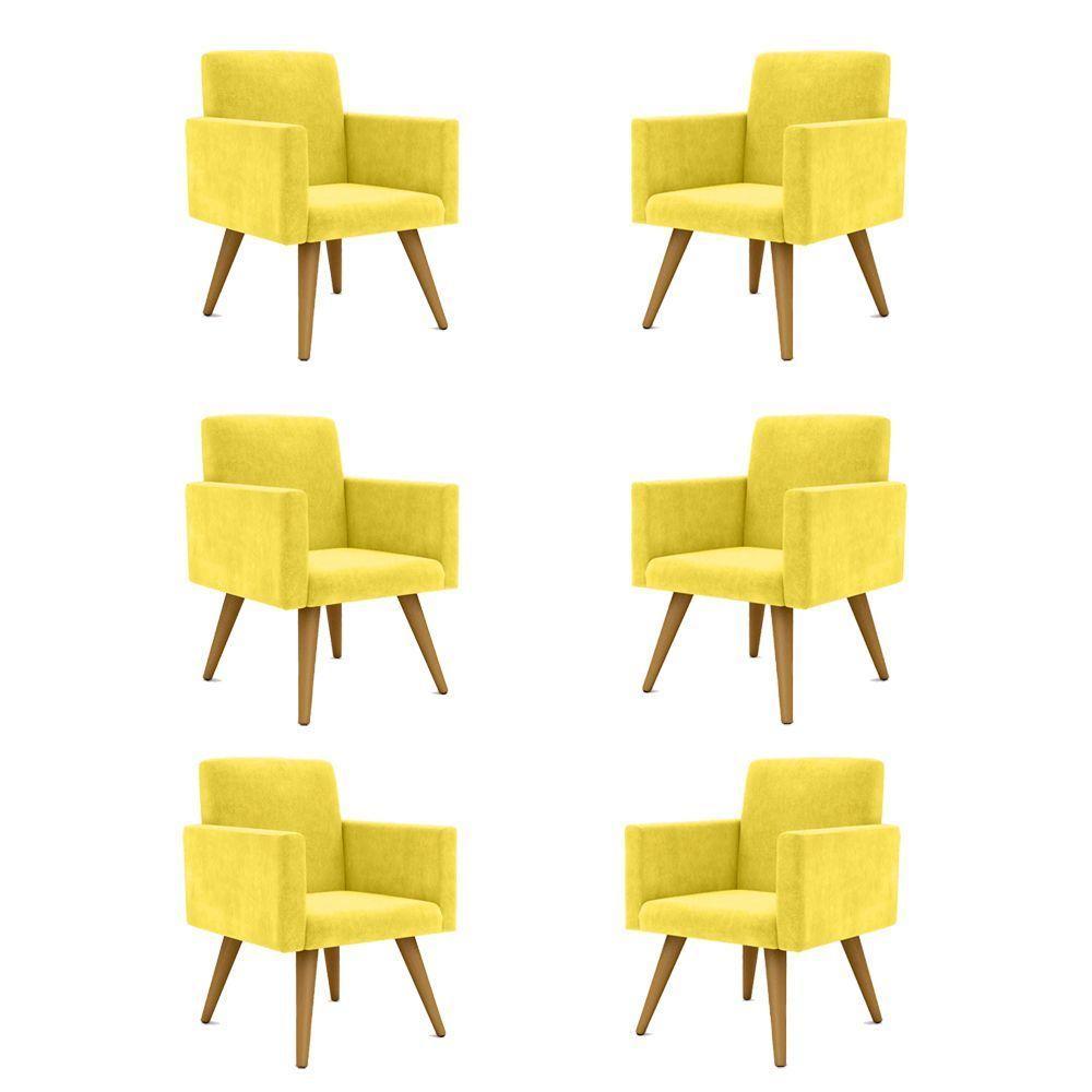 Kit 06 Poltronas Sala, Quarto, Escritorio amarela - 1