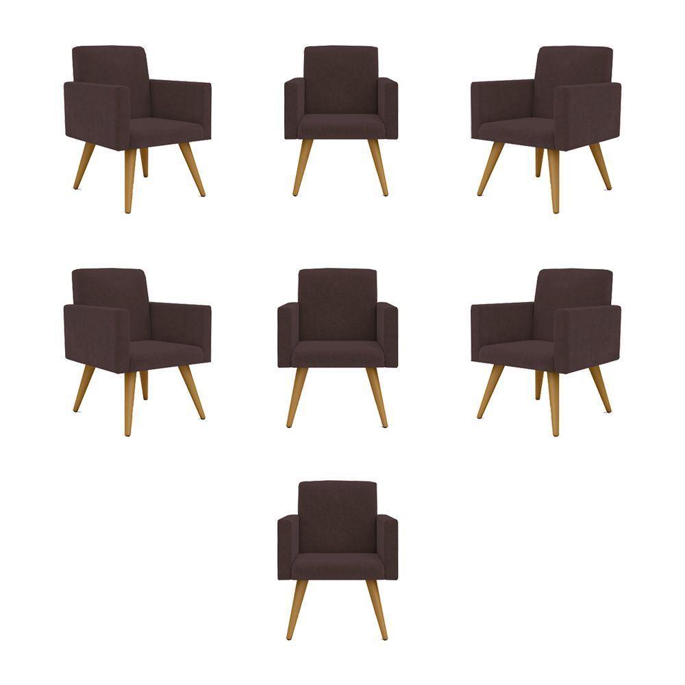 Kit 07 Poltronas Sala, Quarto, Escritorio marrom - 1