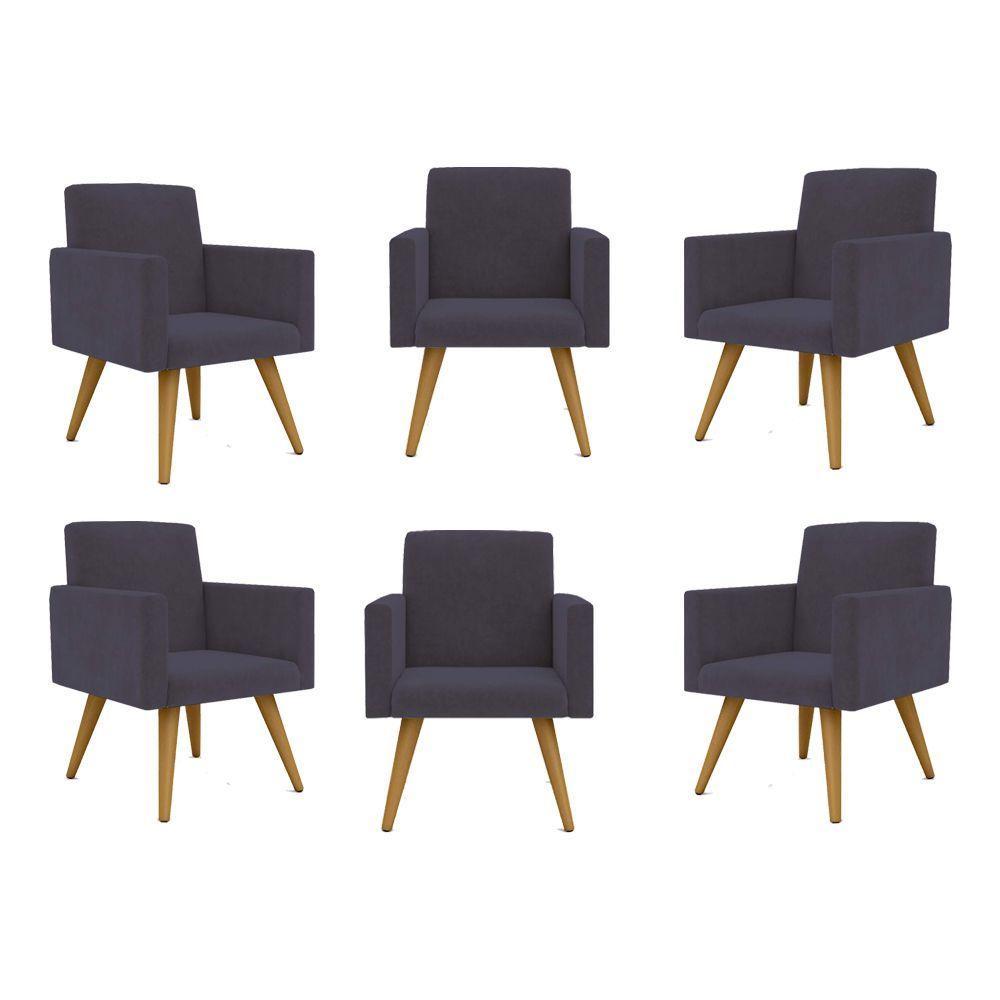 Kit 06 Poltronas Sala, Quarto, Escritorio Cinza - 1