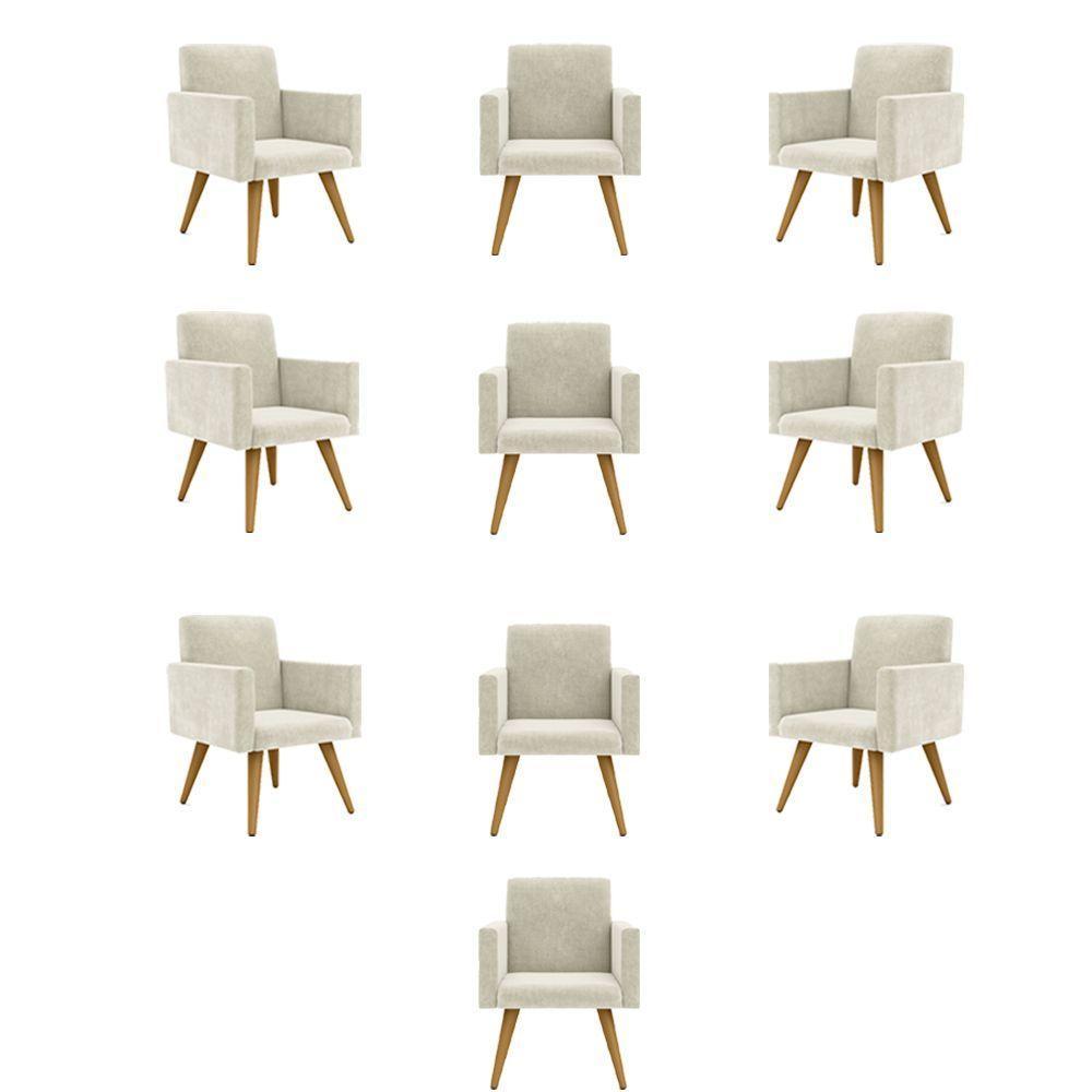 Kit 10 Poltronas Quarto, Sala, Escritorio bege - 1