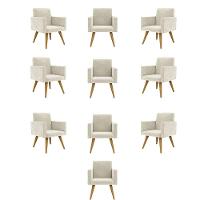 Kit 10 Poltronas Quarto, Sala, Escritorio bege - 1