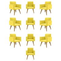 Kit 10 Poltronas Quarto, Sala, Escritorio amarelo - 1