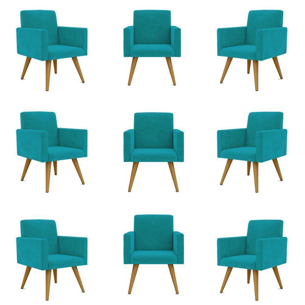 Kit 09 Poltronas Sala, Quarto, Escritorio azul Turquesa - 1