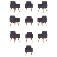 Kit 10 Poltronas Quarto, Sala, Escritorio Cinza - 1