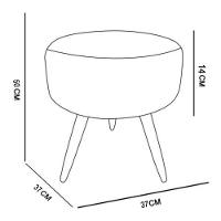 Kit 02 Poltronas Com Puff Redondo Suede azul Marinho - 2