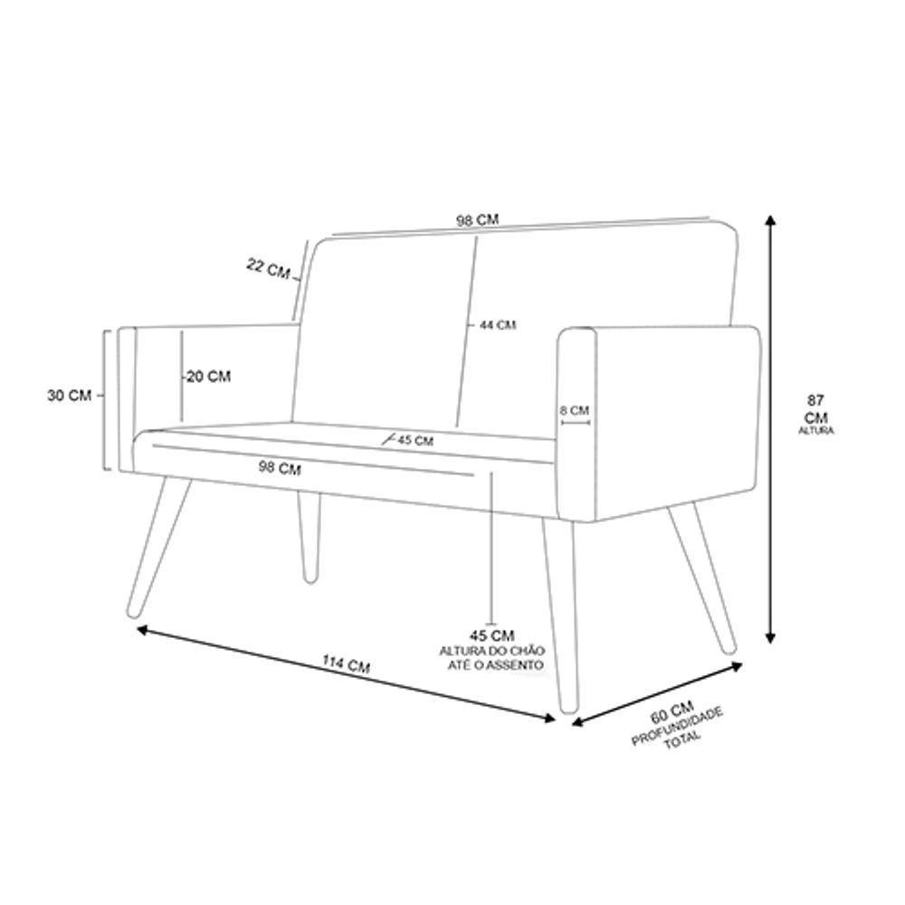 Ki 02 Poltronas Com Base + Namoradeira Sala bege - 2