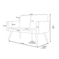 Ki 02 Poltronas Com Base + Namoradeira Sala bege - 2