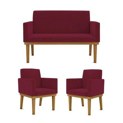 Ki 02 Poltronas Com Base + Namoradeira Sala marsala