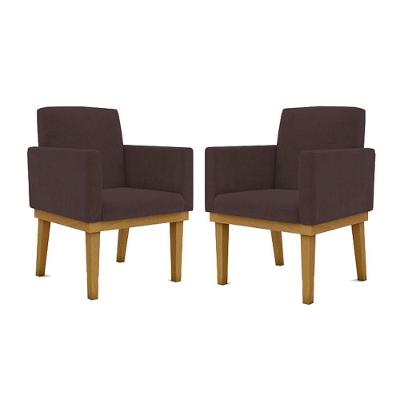 Kit 02 Cadeiras C/Base Mesa/Estudos Poltrona marrom