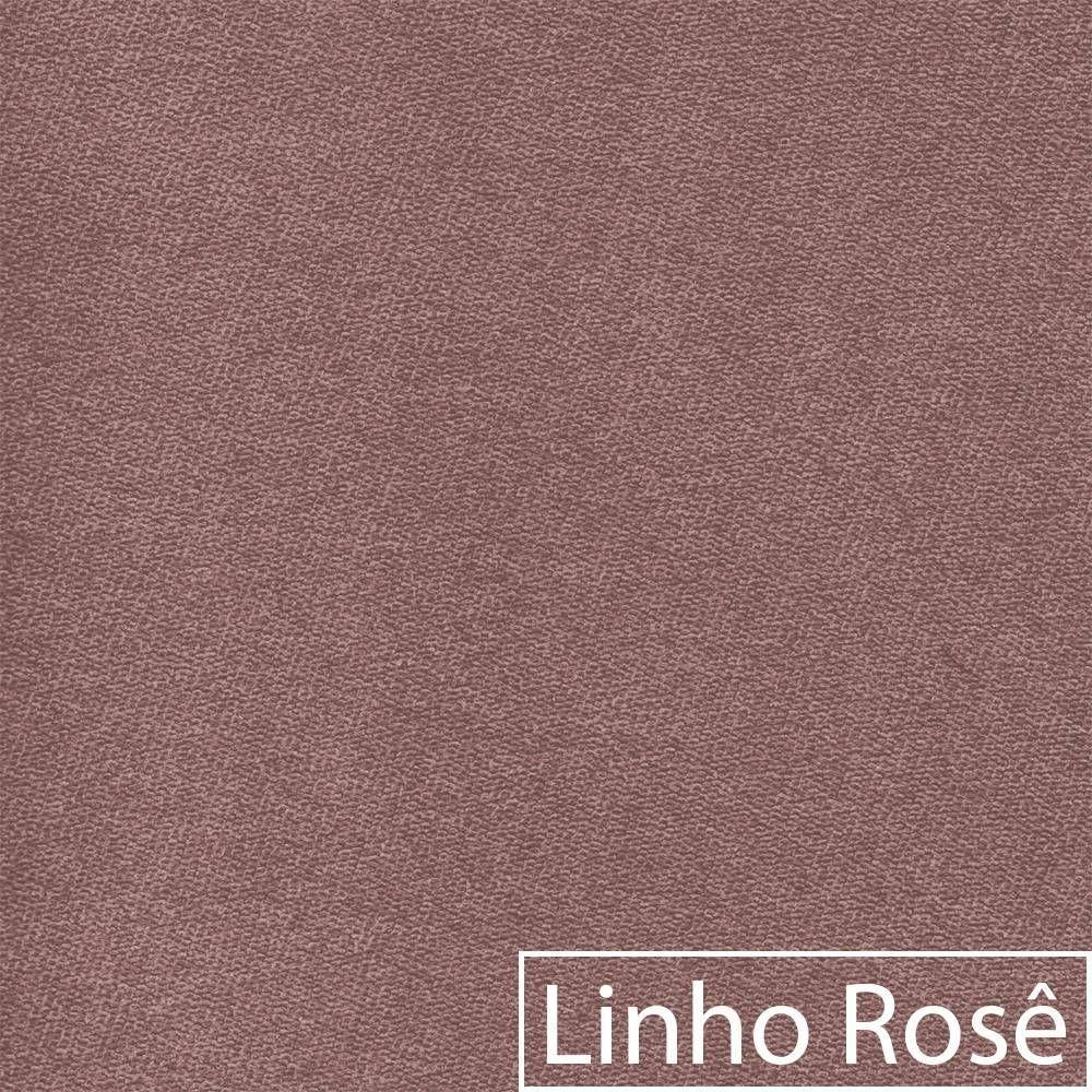 Kit 02 Poltronas Luiza Base De Ferro Preto Corano Nozes E Linho Cor Rosê - 4