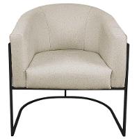 Kit 02 Poltronas Luiza Base De Ferro Preto Corano Nozes E Linho Cor Bege - 7