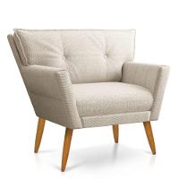 Poltrona Anitta Linho Pés Palito Castanho Cor A27 Areia - 9