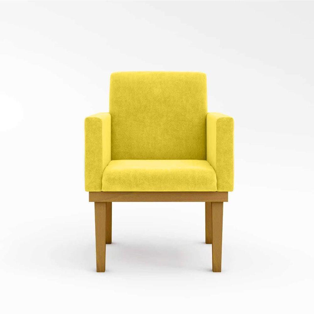Poltrona Com Base Reforçada Cadeira Escritório amarelo - 5