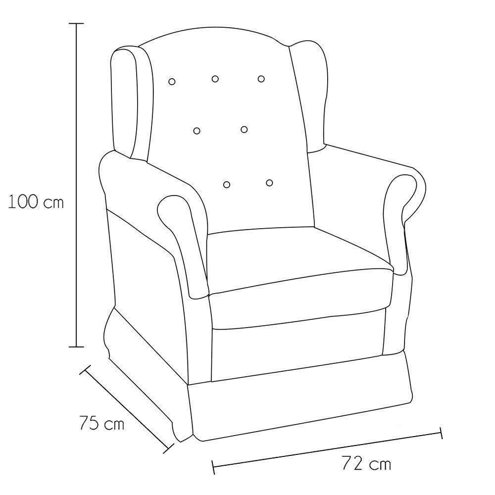 Poltrona de Amamentação com Balanço e Puff Corino Bege - 3