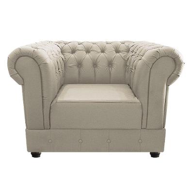 Poltrona Decorativa Chesterfield Ana Corano Bege