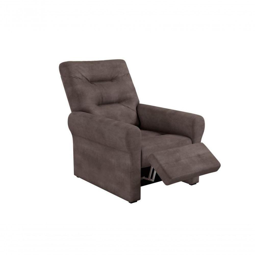 Poltrona Do Papai Reclinável Clio - Veludo Marrom Escuro - 4