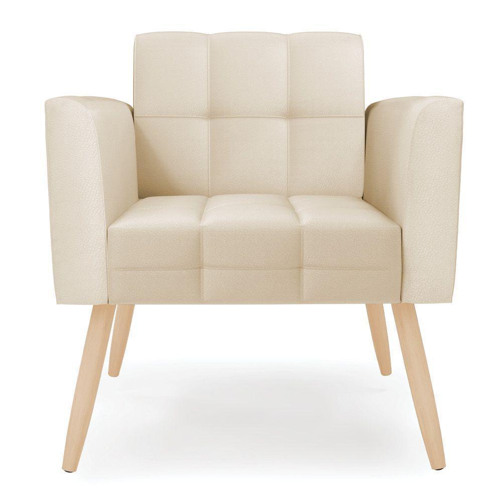 Poltrona Elisa Corino Pés Palito Natural - D'rossi Cor Bege - 4