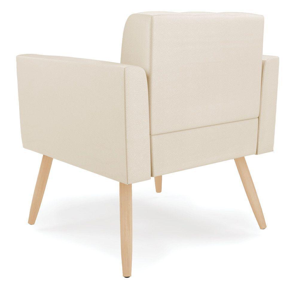 Poltrona Elisa Corino Pés Palito Natural - D'rossi Cor Bege - 6