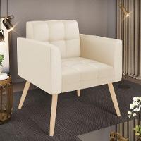 Poltrona Elisa Corino Pés Palito Natural - D'rossi Cor Bege - 2