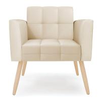 Poltrona Elisa Corino Pés Palito Natural - D'rossi Cor Bege