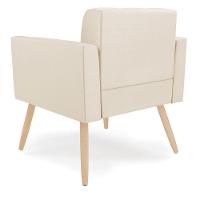 Poltrona Elisa Corino Pés Palito Natural - D'rossi Cor Bege - 6