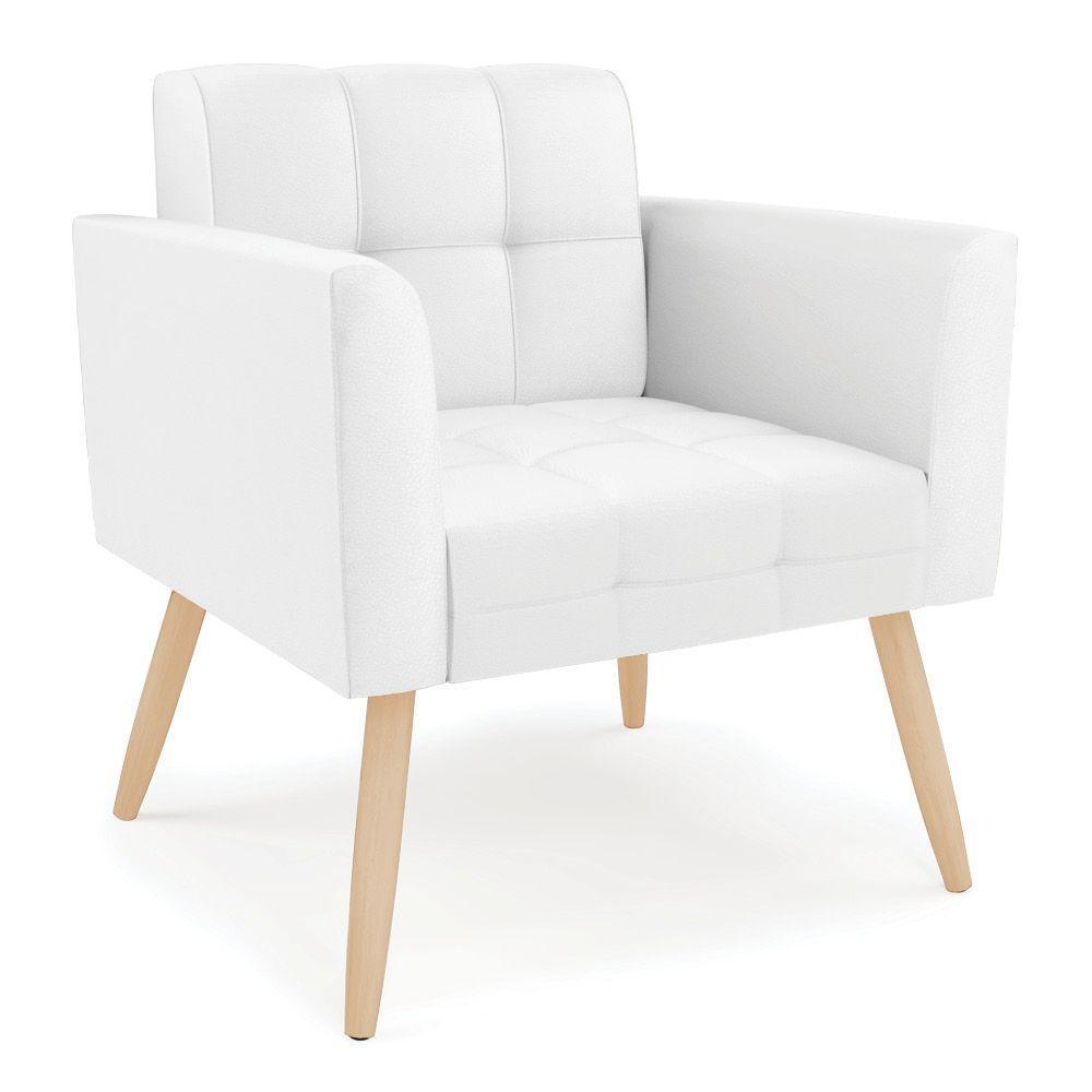 Poltrona Elisa Corino Pés Palito Natural - D'rossi Cor Branco - 1